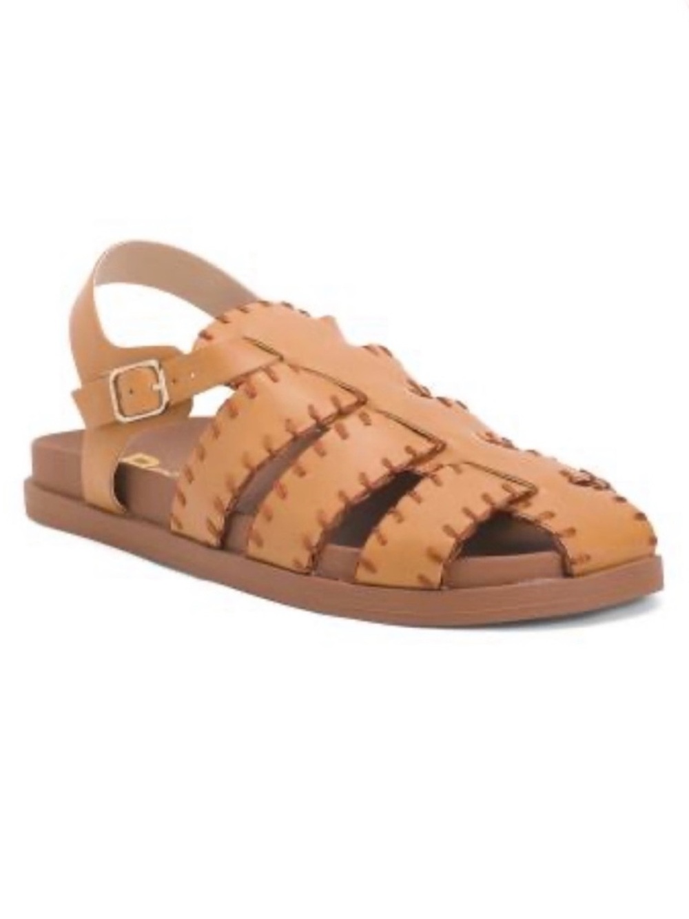 Tan whip stitched BC Footwear Jasmina sandal 8M